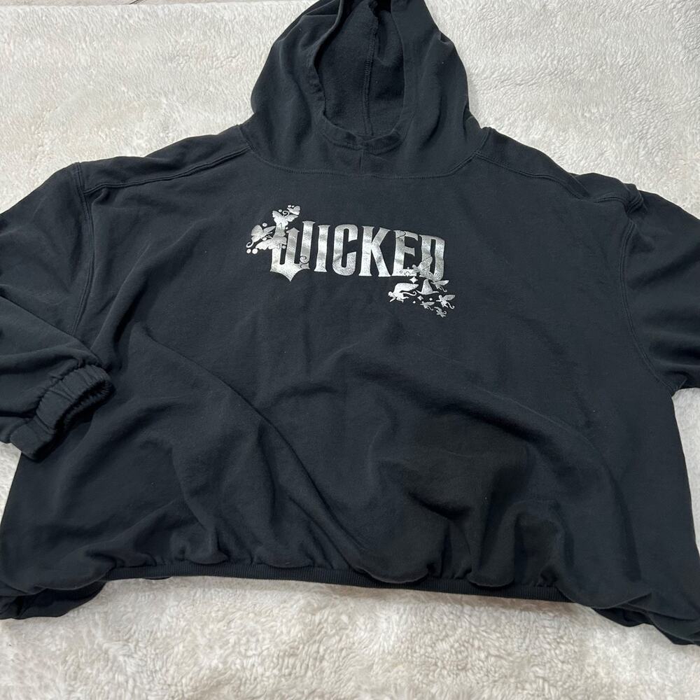 Rare Wicked x Paul Tazewell Fleece Graphic Crop Hoodie Sweatshirt Black Large - Picture 2 of 7